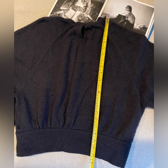 J Crew Crewneck Gathered Sweater In Black Size M - Picture 10 of 14